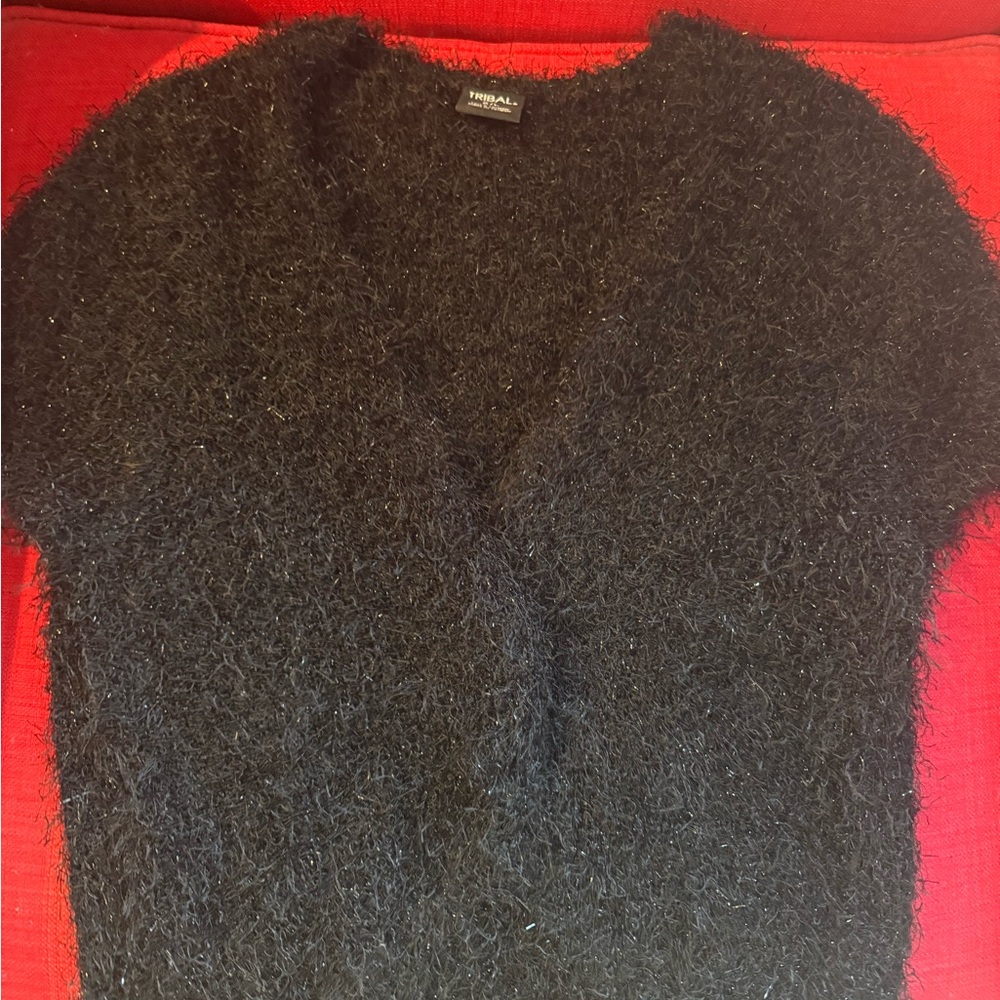 Tribal Black V-Neck Sweater